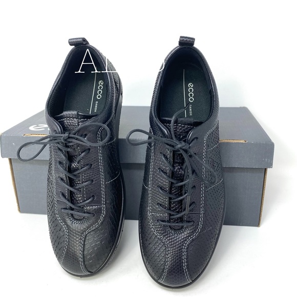 🌸 SALE 🌸 ECCO Soft 1 Leather Black Noir W AUTHENTIC Size 8-8.5 400503 81001 - Picture 3 of 7